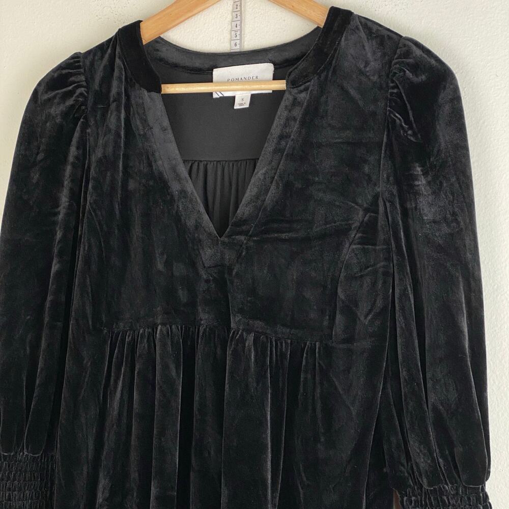 Tuckernuck Pomander Place Kenzo Black Velvet Mini Dress S - Picture 8 of 14